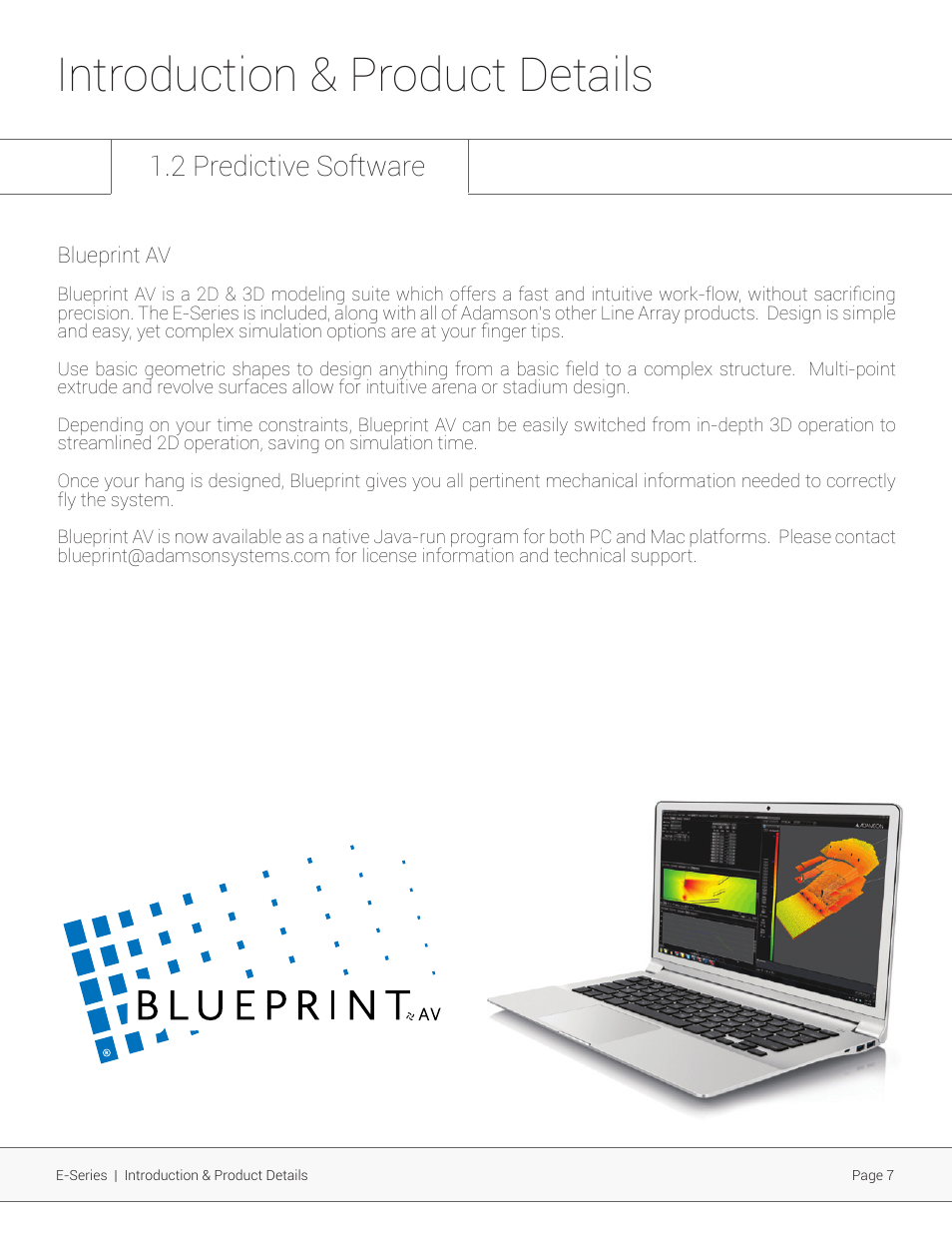 Introduction & product details, 2 predictive software | Adamson E-Series User Manual | Page 7 / 40