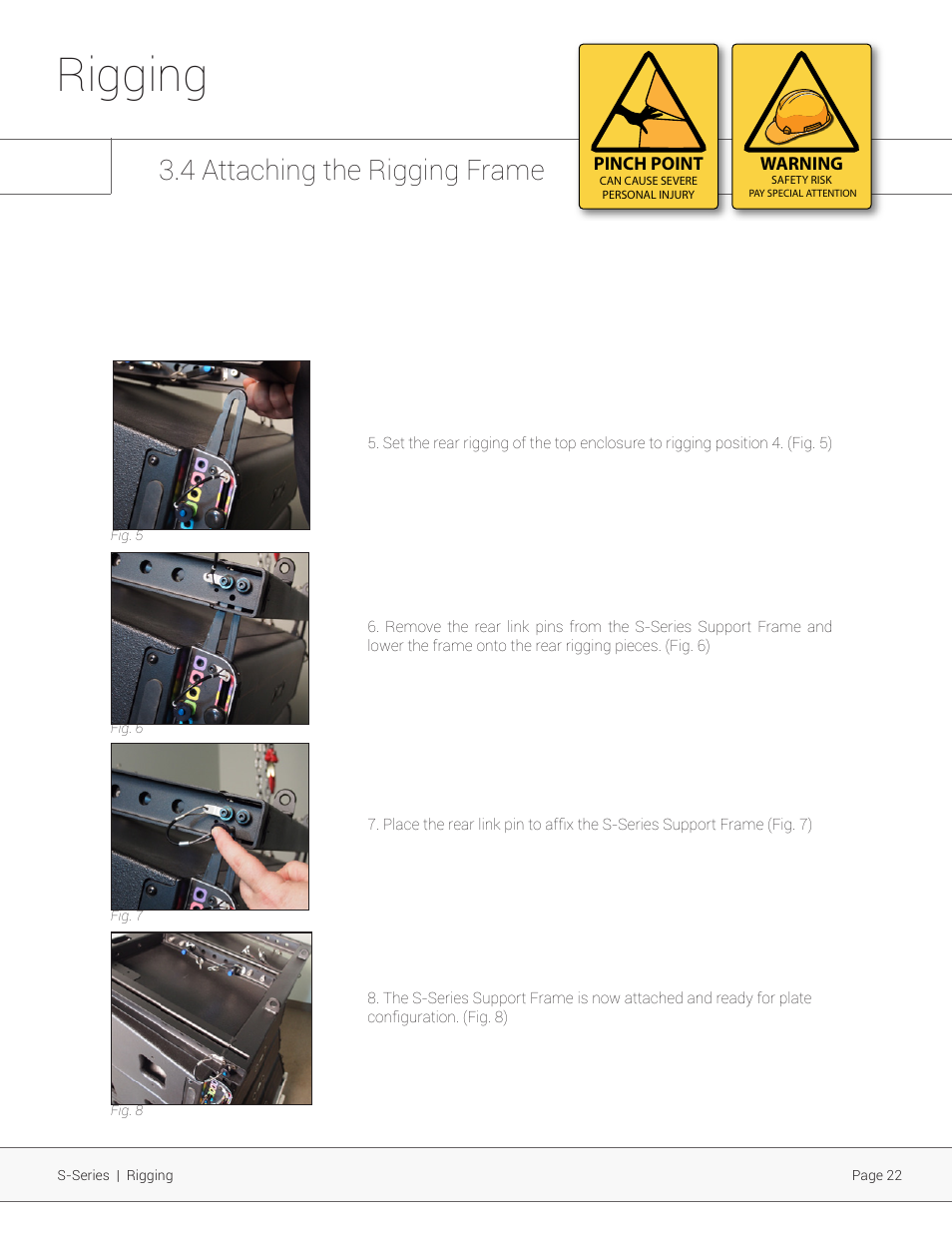 Rigging, 4 attaching the rigging frame | Adamson S-Series User Manual | Page 22 / 32