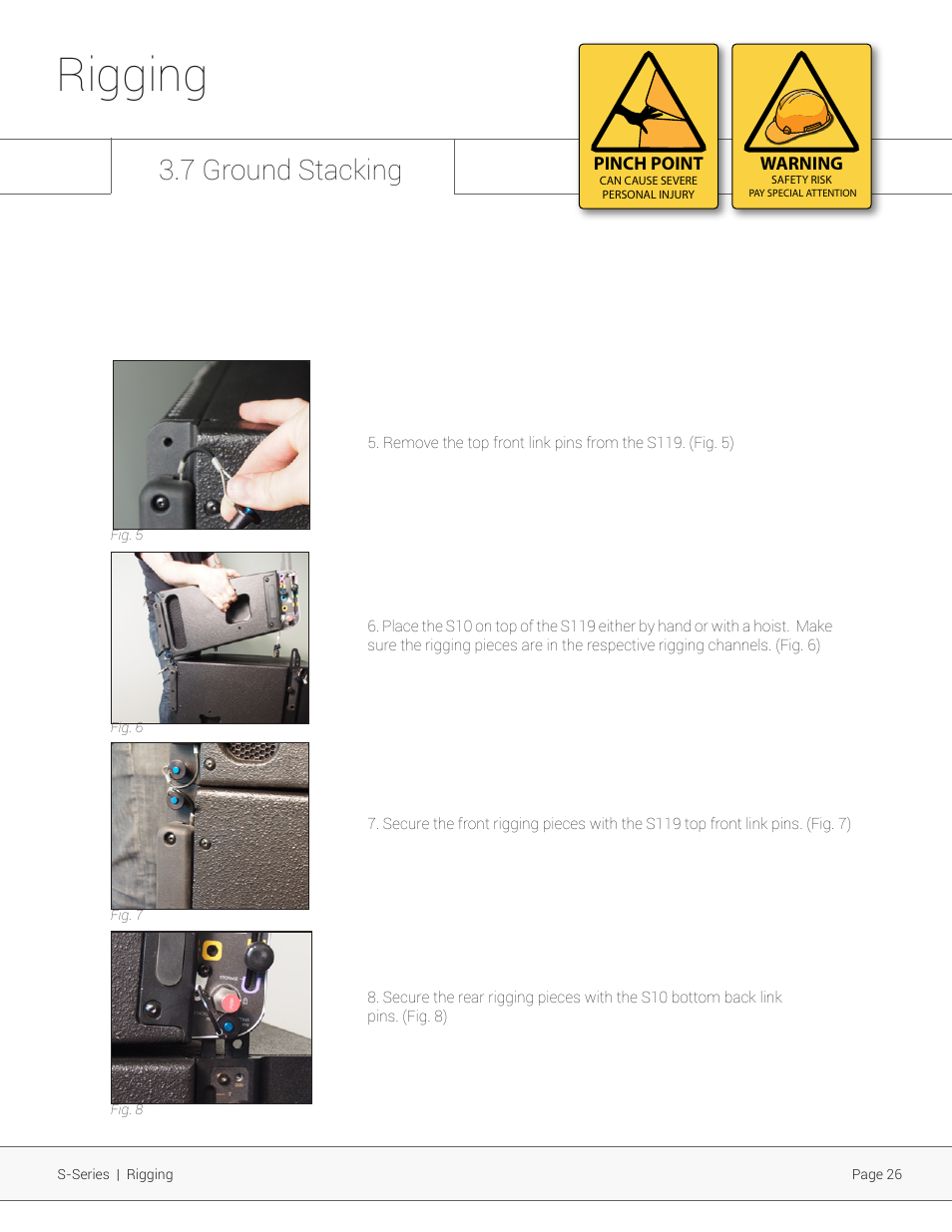 Rigging, 7 ground stacking | Adamson S-Series User Manual | Page 26 / 32