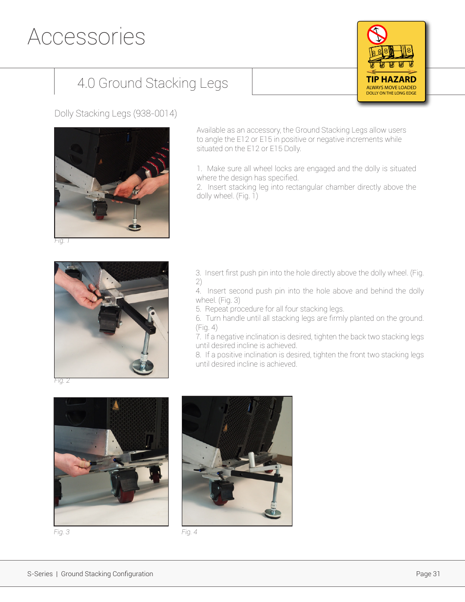 Accessories, 0 ground stacking legs | Adamson S-Series User Manual | Page 31 / 32