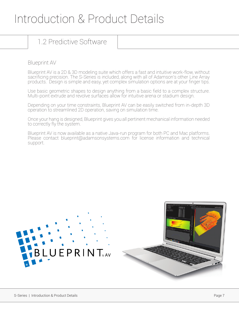 Introduction & product details, 2 predictive software | Adamson S-Series User Manual | Page 7 / 32