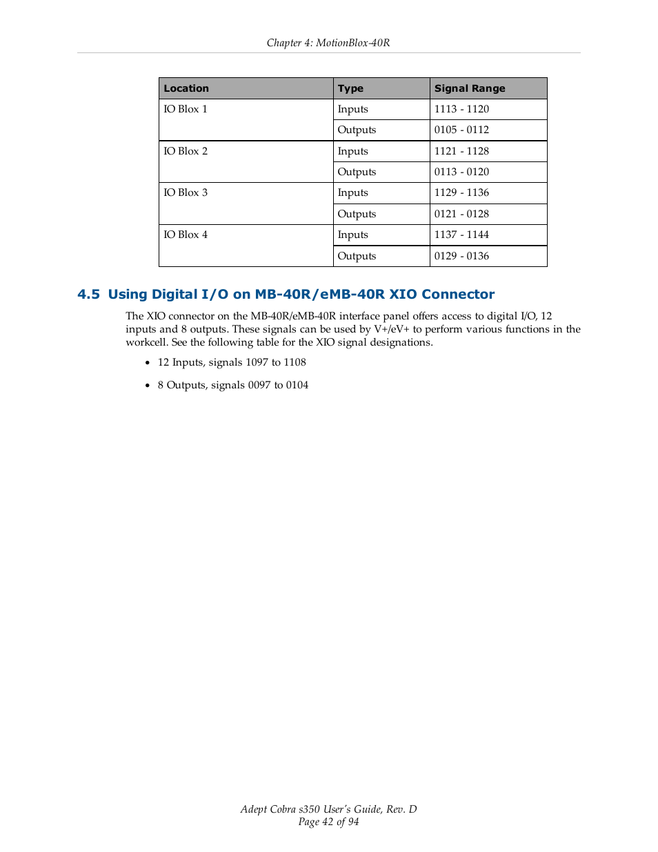 Adept s350 Cobra User Manual | Page 42 / 94