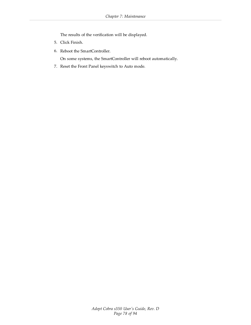 Adept s350 Cobra User Manual | Page 78 / 94