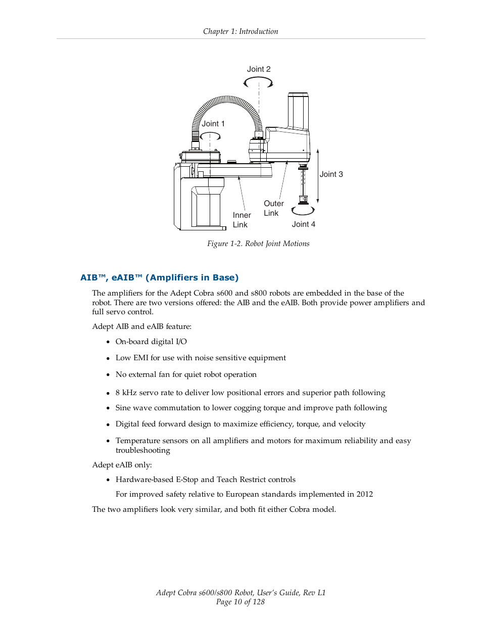 Aib™, eaib™ (amplifiers in base) | Adept s600 Cobra User Manual | Page 10 / 128