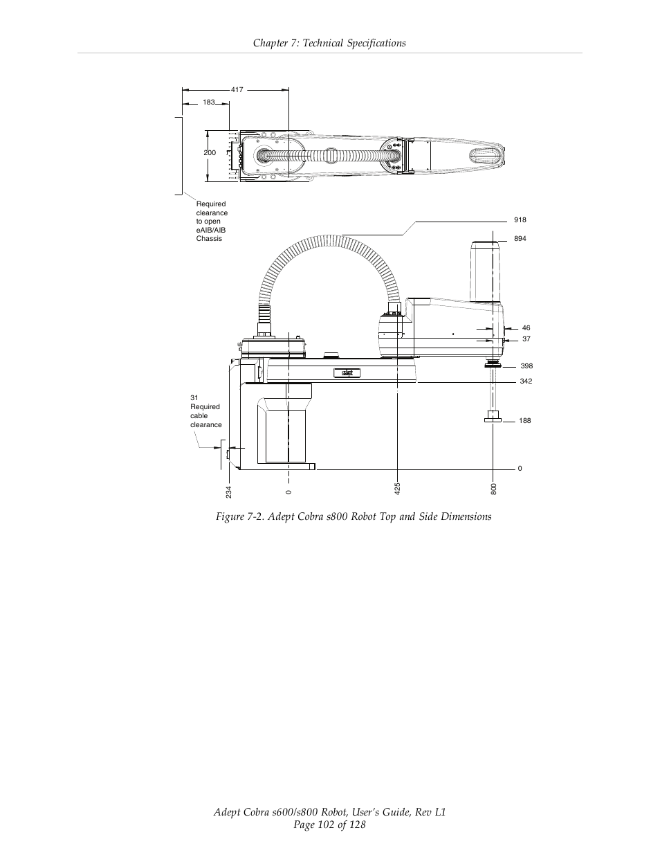 Chapter 7: technical specifications | Adept s600 Cobra User Manual | Page 102 / 128