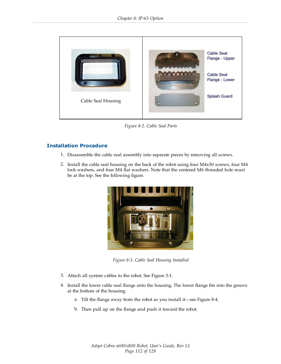 Installation procedure | Adept s600 Cobra User Manual | Page 112 / 128