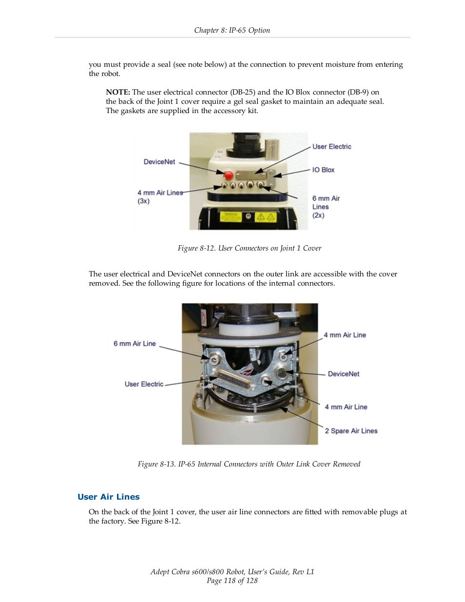 User air lines | Adept s600 Cobra User Manual | Page 118 / 128