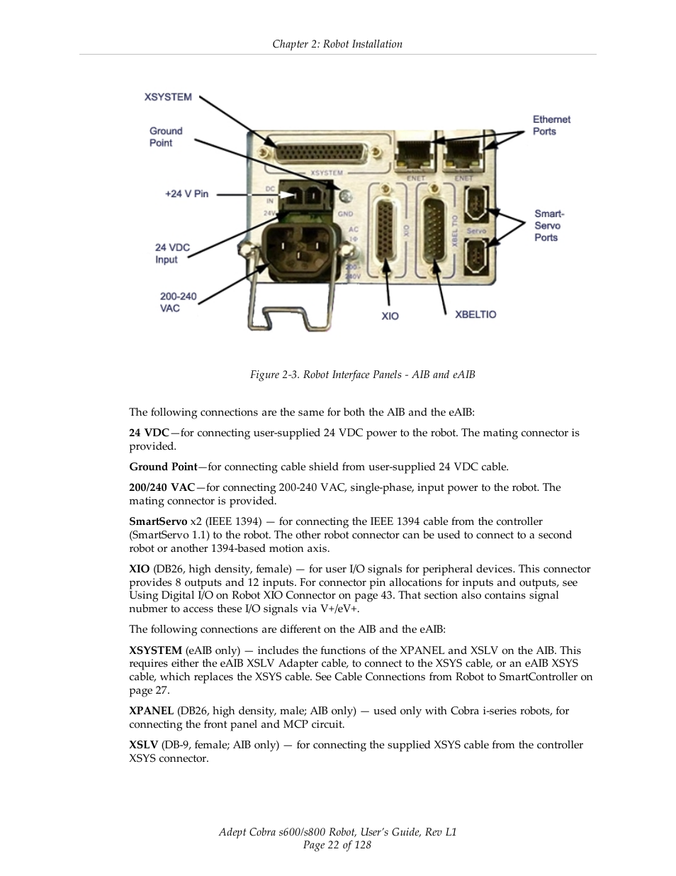Adept s600 Cobra User Manual | Page 22 / 128