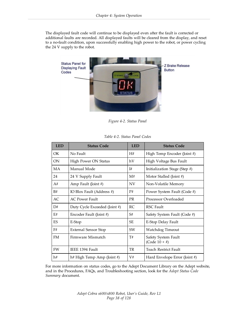 Adept s600 Cobra User Manual | Page 38 / 128