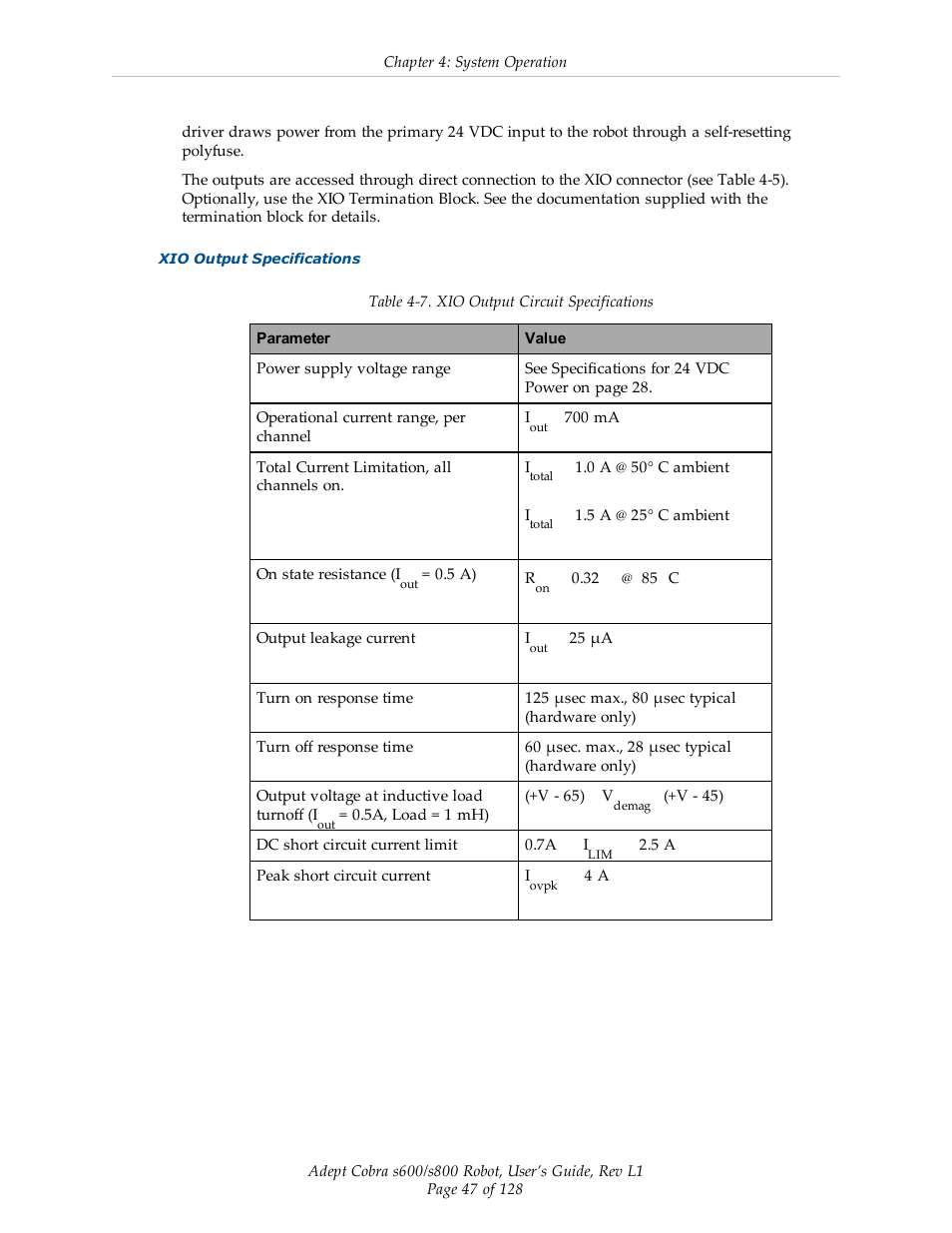 Adept s600 Cobra User Manual | Page 47 / 128