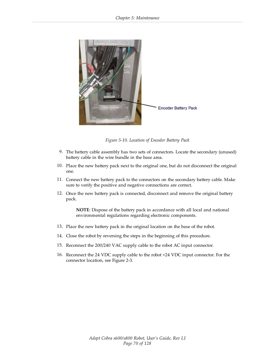 Adept s600 Cobra User Manual | Page 70 / 128