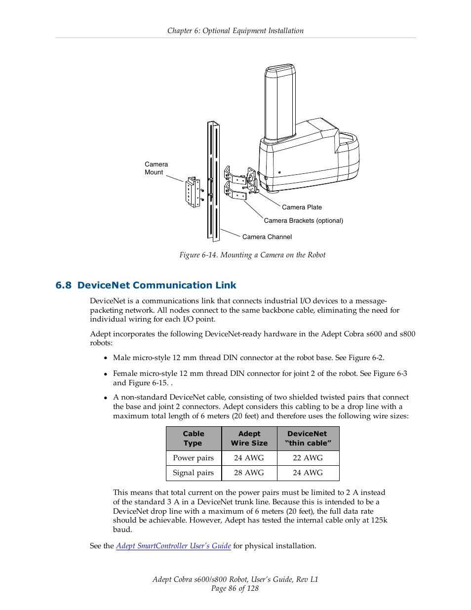 8 devicenet communication link | Adept s600 Cobra User Manual | Page 86 / 128