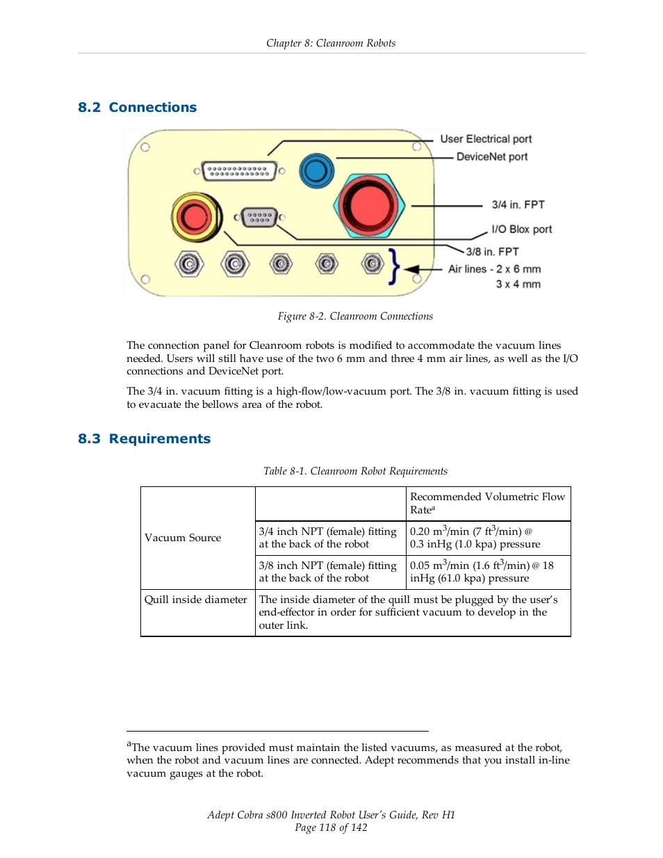 2 connections, 3 requirements | Adept s800 s800 User Manual | Page 118 / 142