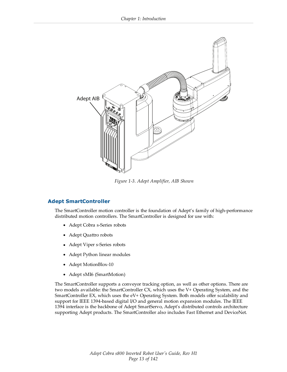 Adept smartcontroller, Adept aib | Adept s800 s800 User Manual | Page 13 / 142