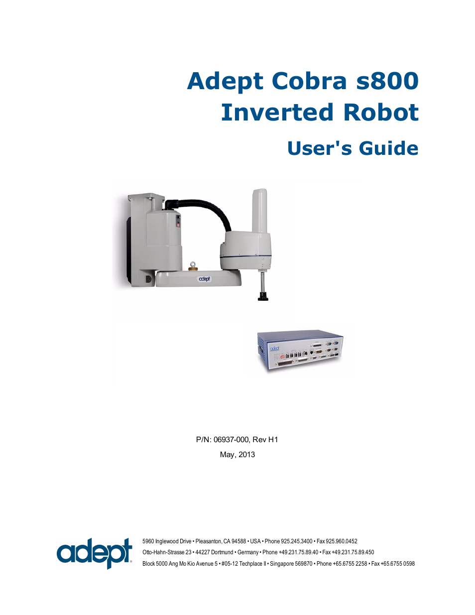 Adept cobra s800 inverted robot, User's guide | Adept s800 s800 User Manual | Page 3 / 142