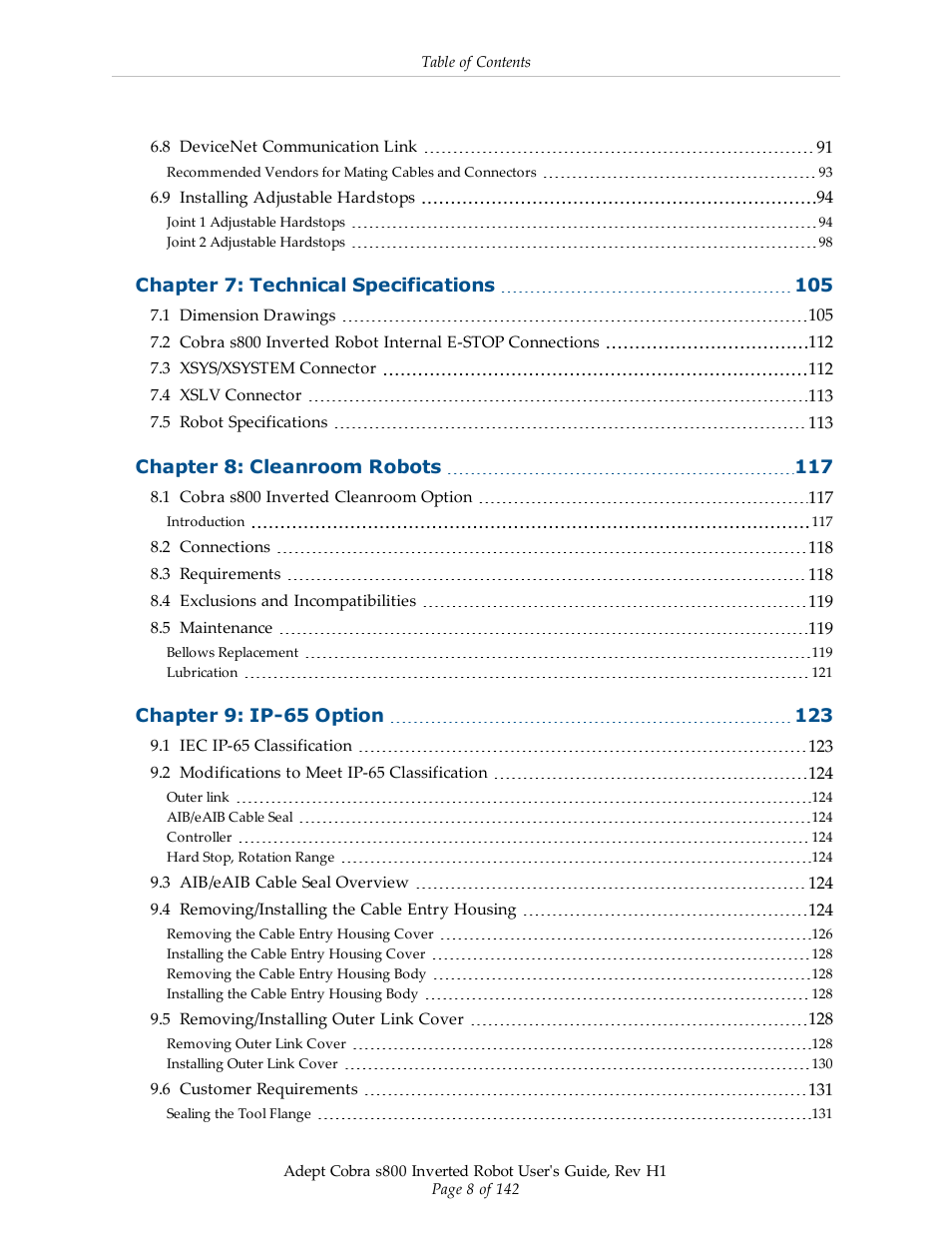 Adept s800 s800 User Manual | Page 8 / 142