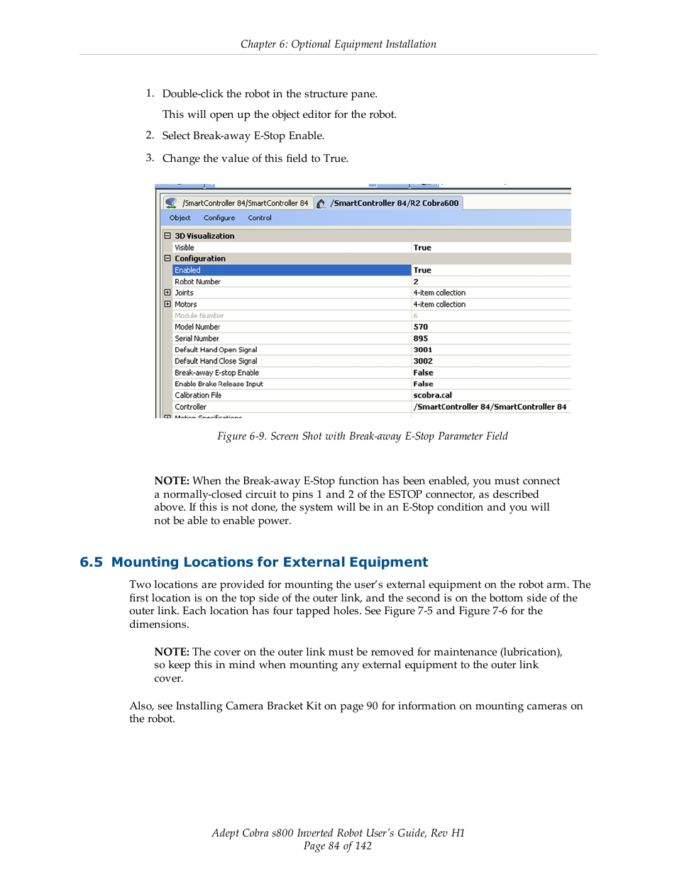 5 mounting locations for external equipment | Adept s800 s800 User Manual | Page 84 / 142