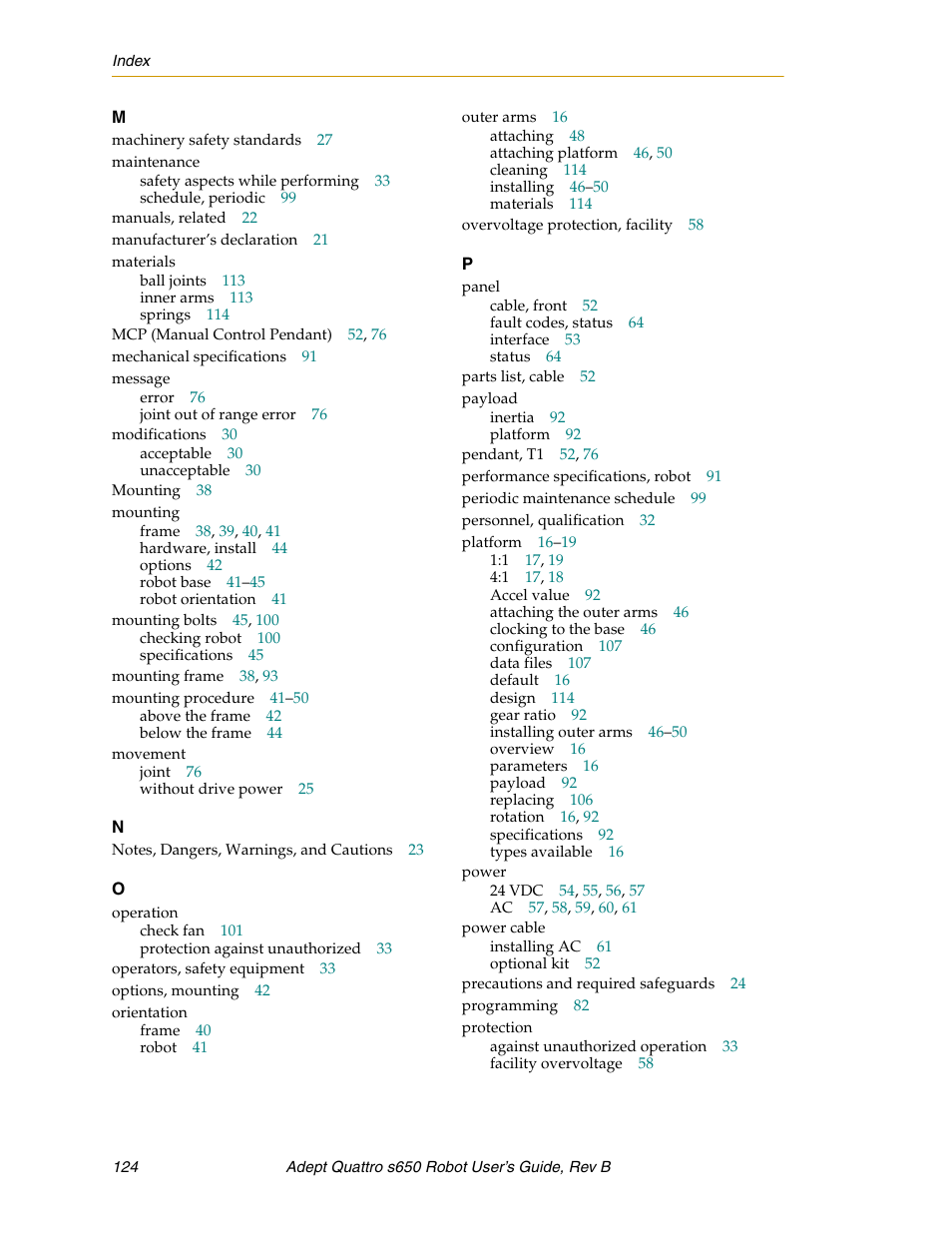 Adept s650H Quattro User Manual | Page 124 / 128