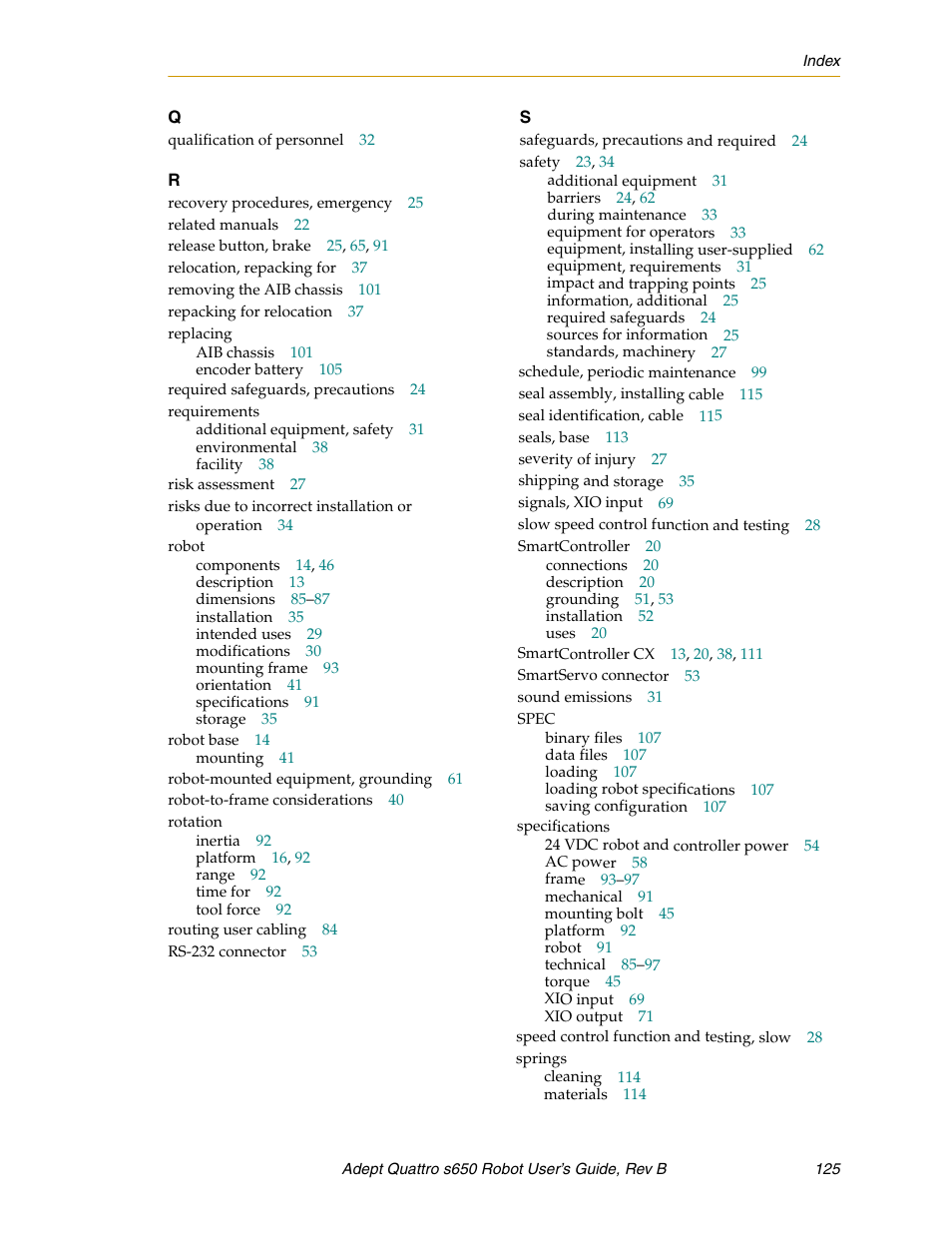 Adept s650H Quattro User Manual | Page 125 / 128