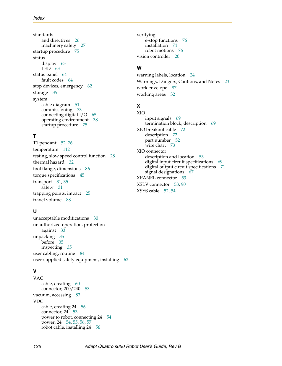 Adept s650H Quattro User Manual | Page 126 / 128