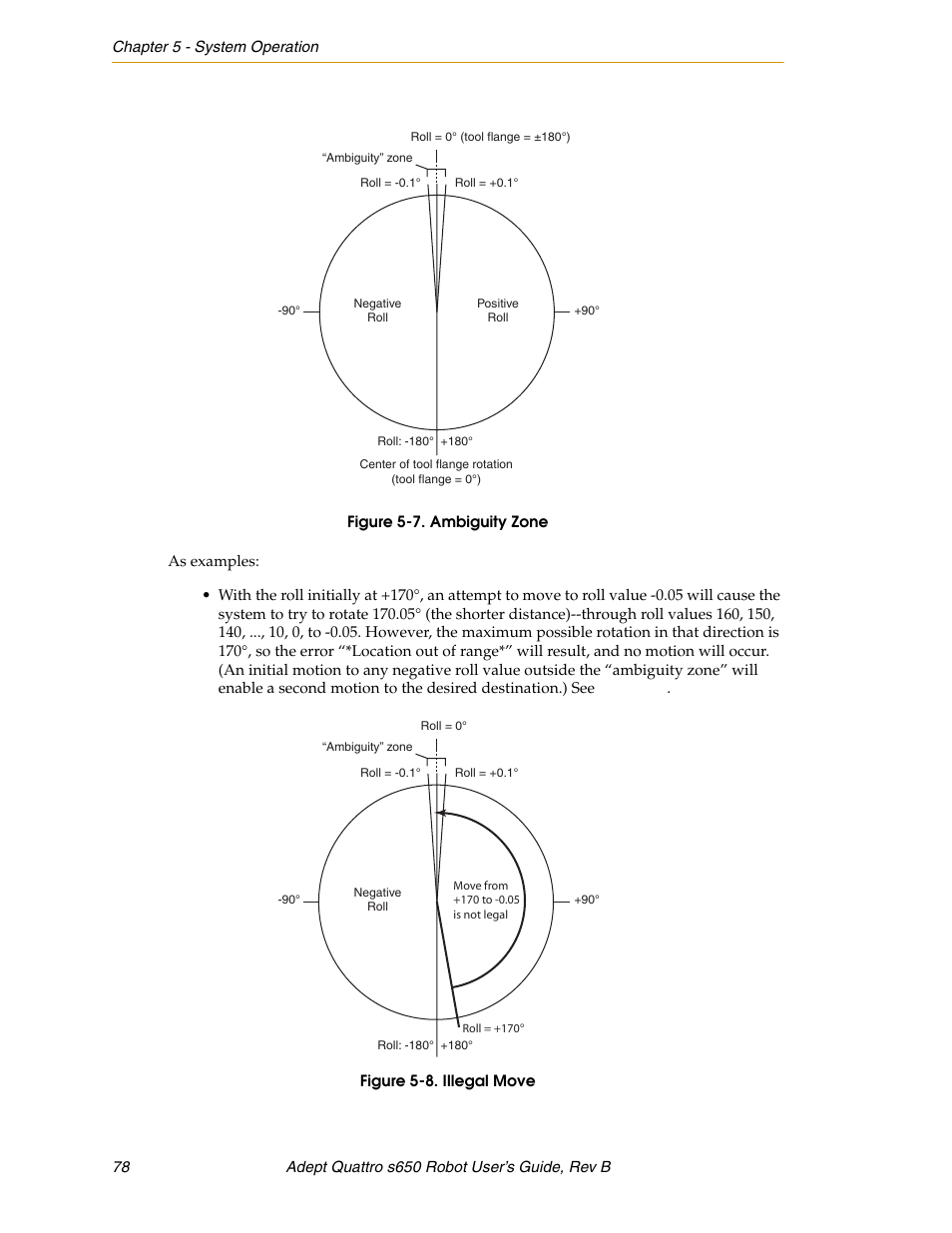 Figure 5-7, Ambiguity zone, Figure 5-8 | Illegal move | Adept s650H Quattro User Manual | Page 78 / 128