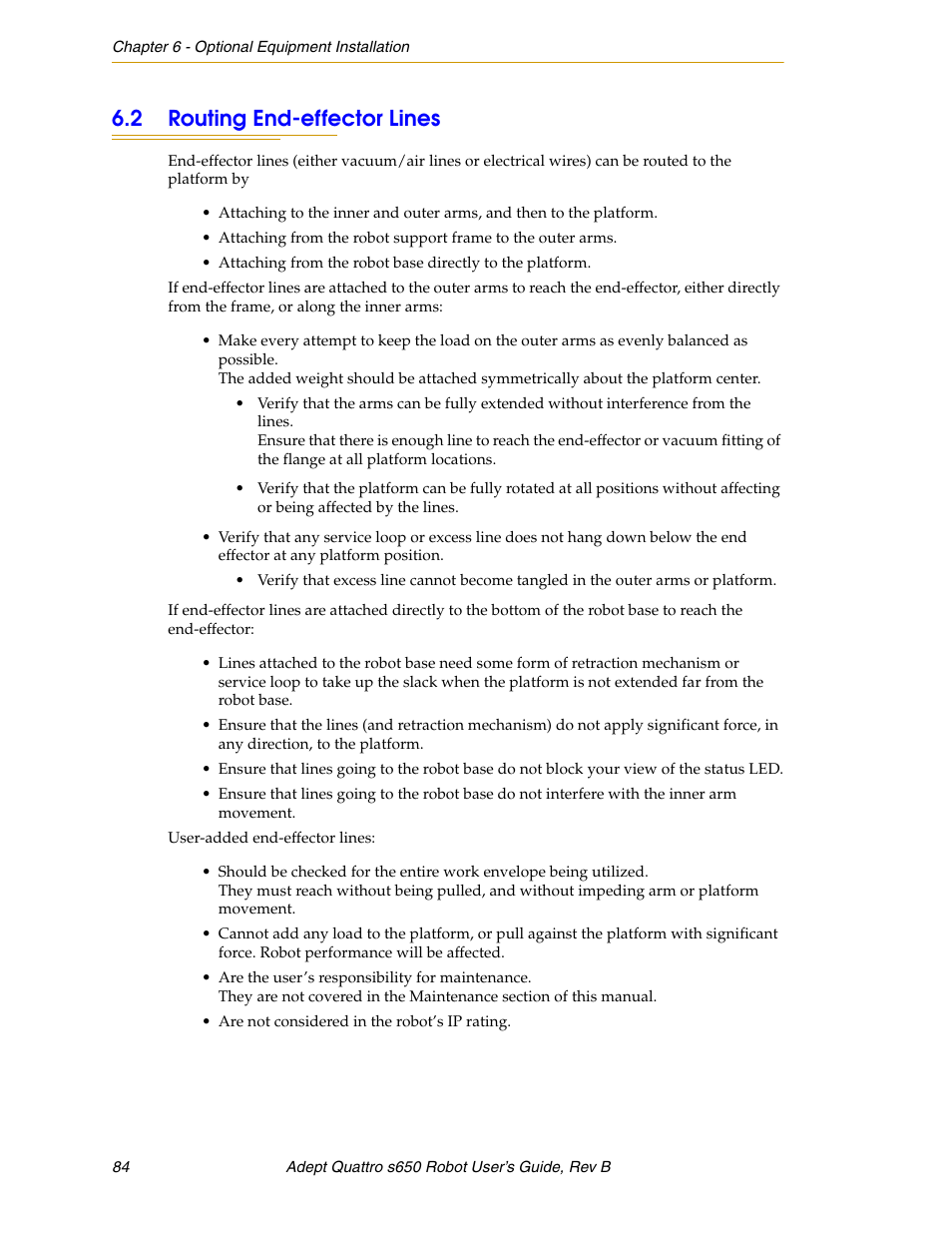 2 routing end-effector lines | Adept s650H Quattro User Manual | Page 84 / 128