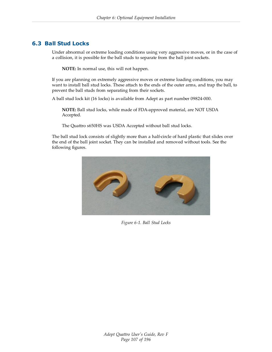 3 ball stud locks | Adept s650HS Quattro User Manual | Page 107 / 196