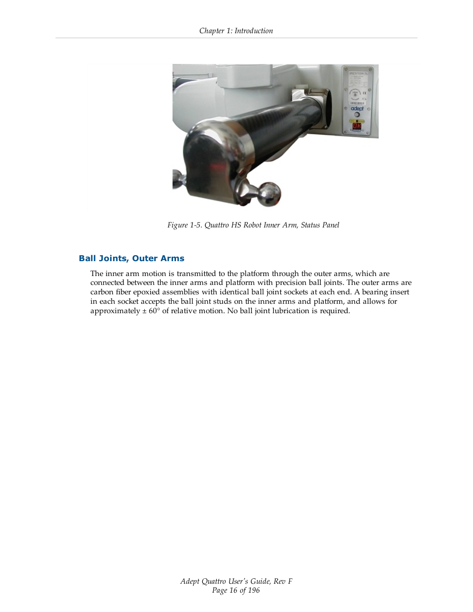 Ball joints, outer arms | Adept s650HS Quattro User Manual | Page 16 / 196