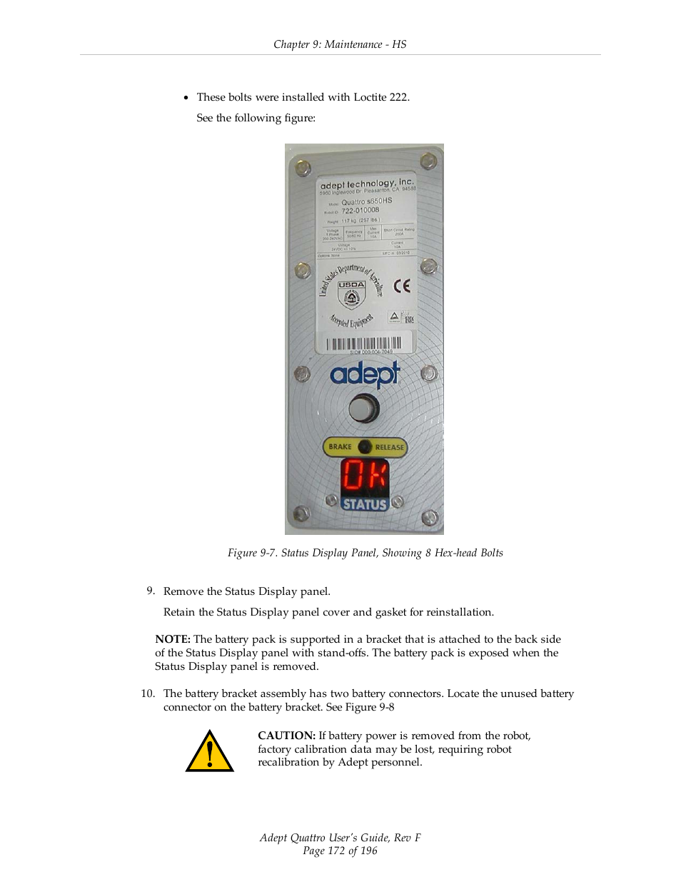 Adept s650HS Quattro User Manual | Page 172 / 196
