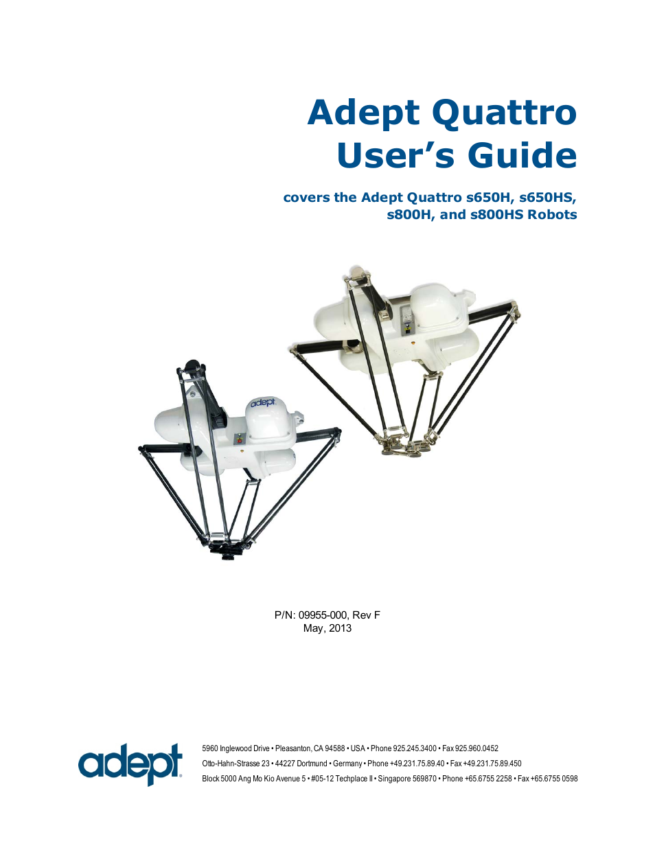Adept quattro user’s guide | Adept s650HS Quattro User Manual | Page 3 / 196