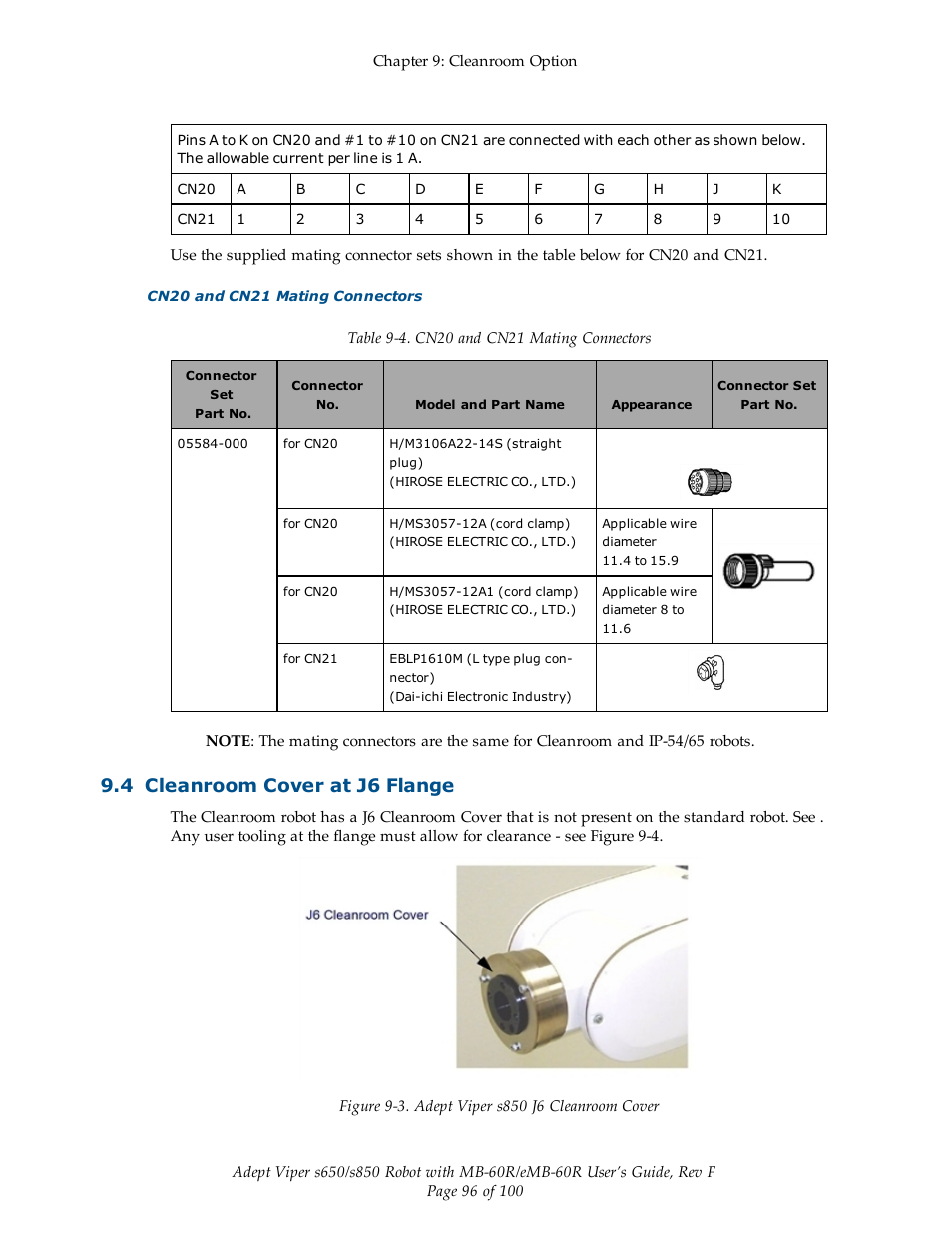 4 cleanroom cover at j6 flange | Adept s650 Viper User Manual | Page 96 / 100