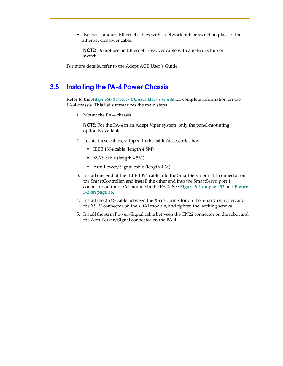 5 installing the pa-4 power chassis | Adept s1300 Viper User Manual | Page 35 / 62