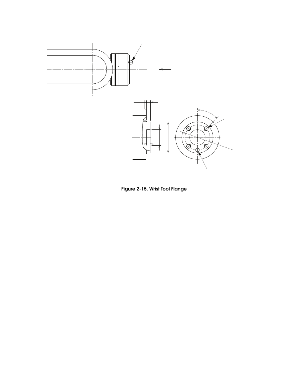 Figure 2-15. wrist tool flange, Figure 2-15, For the | Adept s1700D Viper User Manual | Page 37 / 82