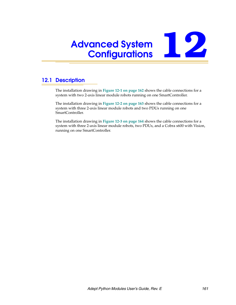Advanced system configurations, 1 description | Adept Python User Manual | Page 161 / 170