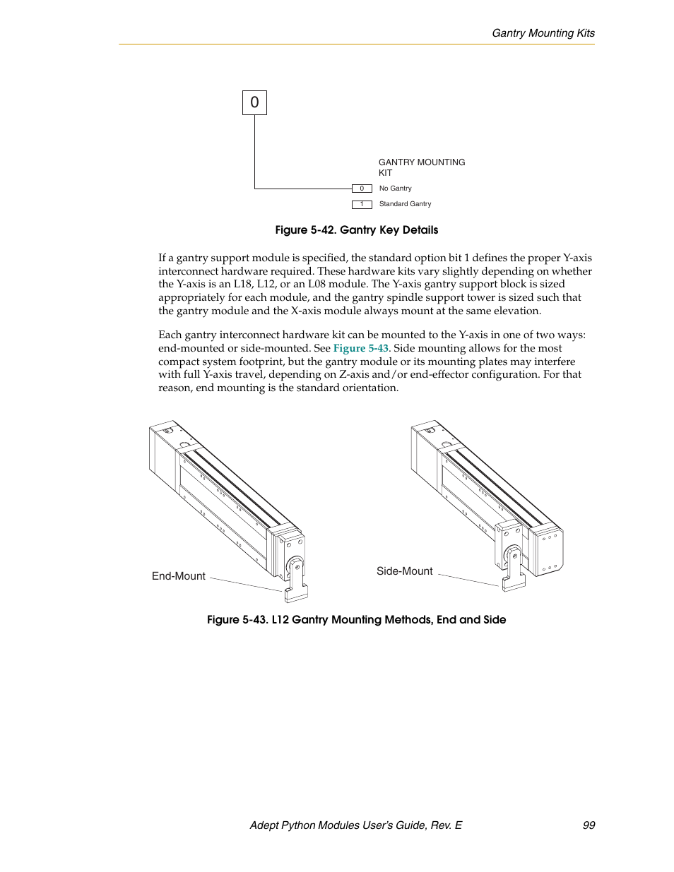Figure 5-42. gantry key details | Adept Python User Manual | Page 99 / 170