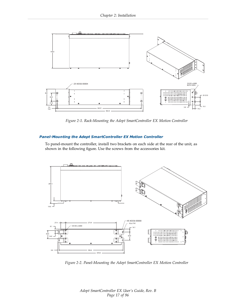 Chapter 2: installation | Adept EX SmartContoller User Manual | Page 17 / 96