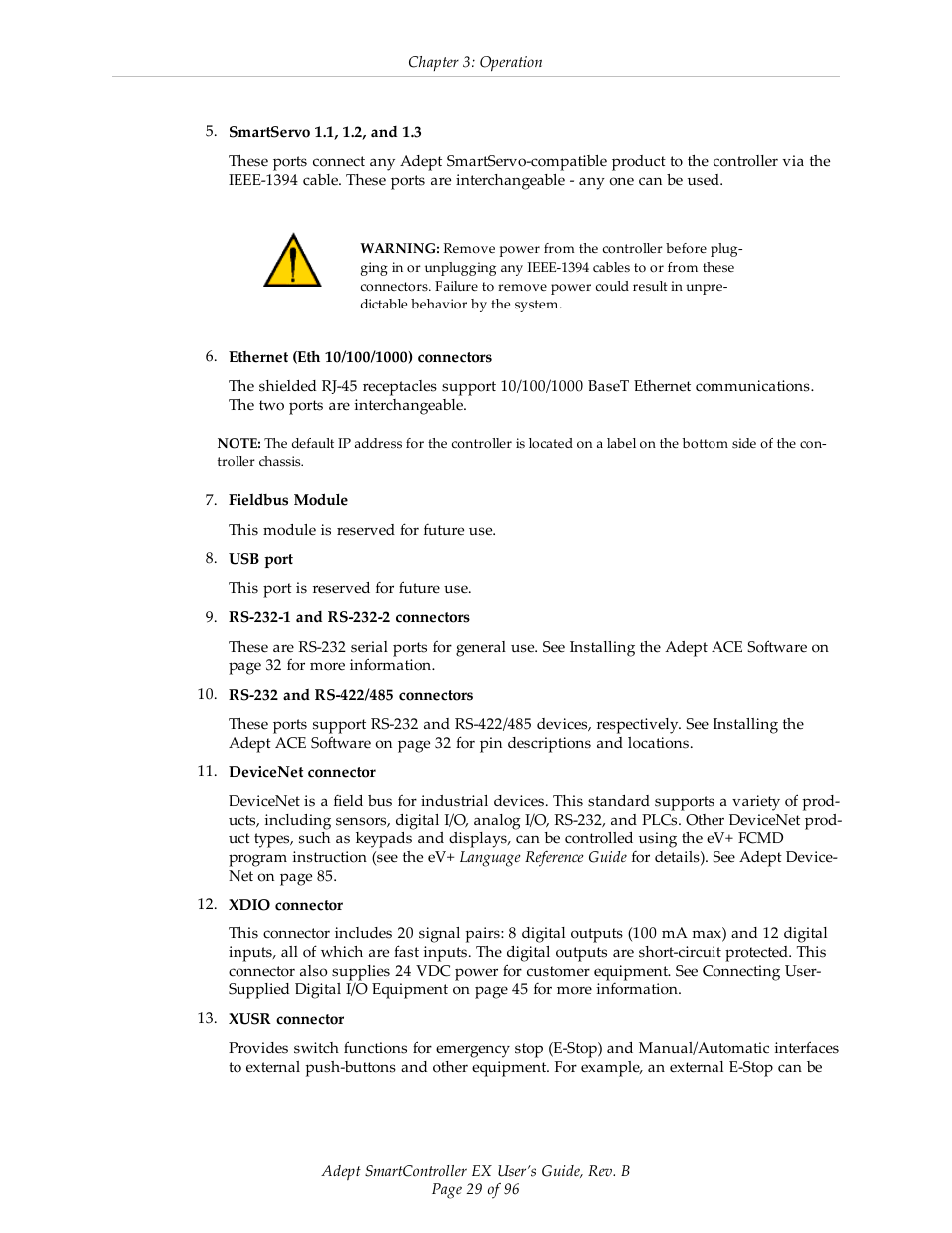 Adept EX SmartContoller User Manual | Page 29 / 96