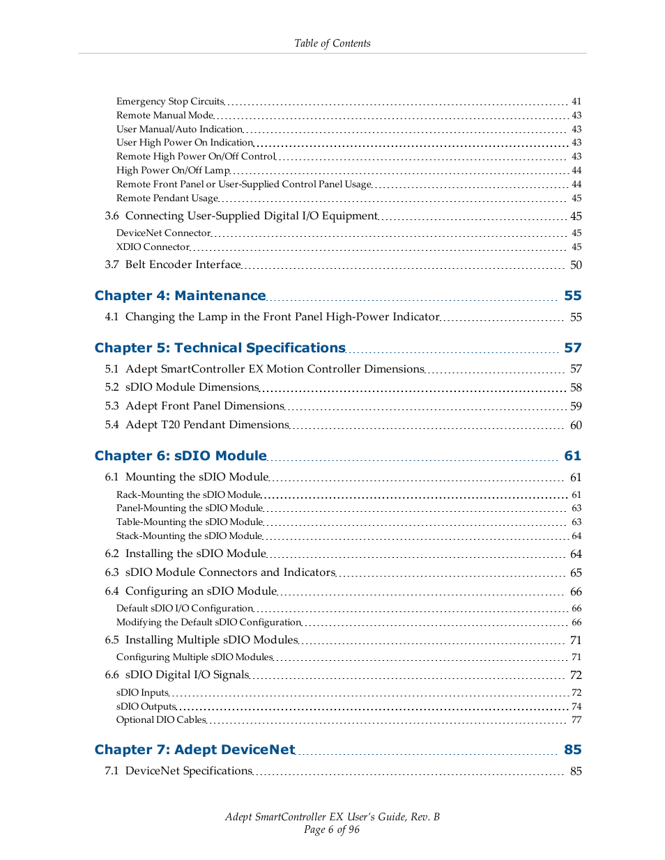 Adept EX SmartContoller User Manual | Page 6 / 96