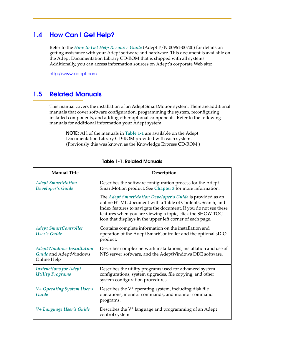 4 how can i get help, 5 related manuals | Adept SmartMotion User Manual | Page 16 / 60