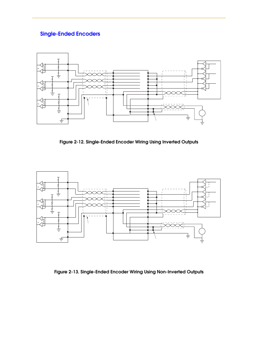 Single-ended encoders, Figure 2-12, Figure 2-13 | Adept SmartMotion User Manual | Page 42 / 60