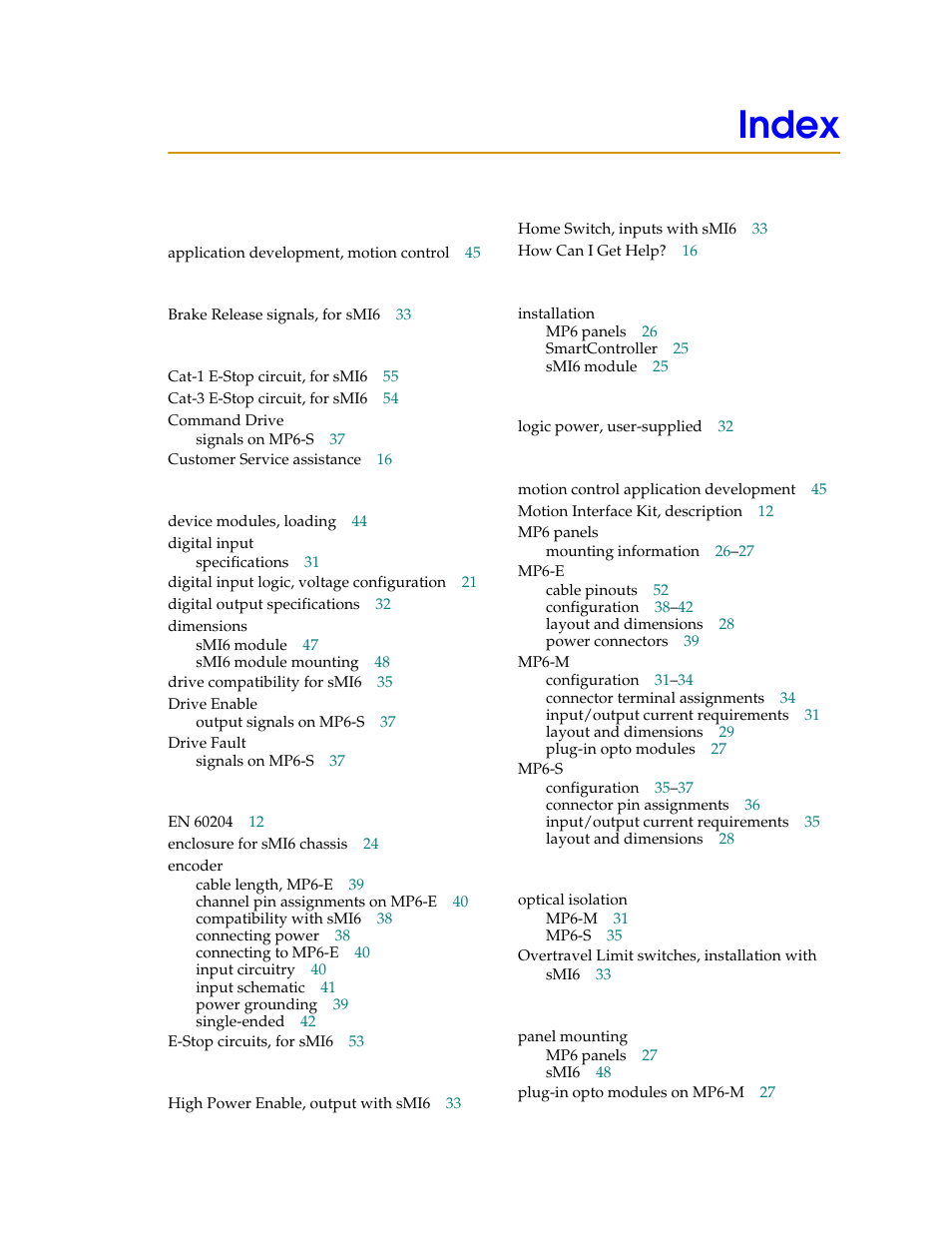 Index | Adept SmartMotion User Manual | Page 57 / 60