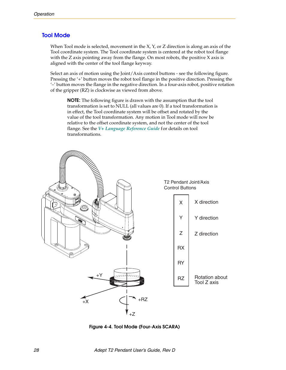Tool mode | Adept T2 Pendant User Manual | Page 28 / 50