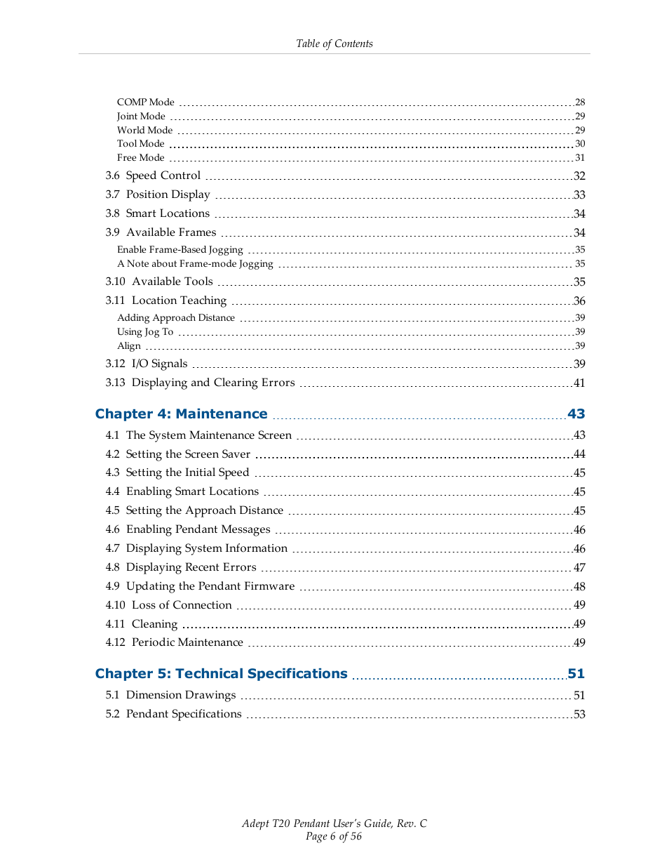 Adept T20 Pendant User Manual | Page 6 / 56