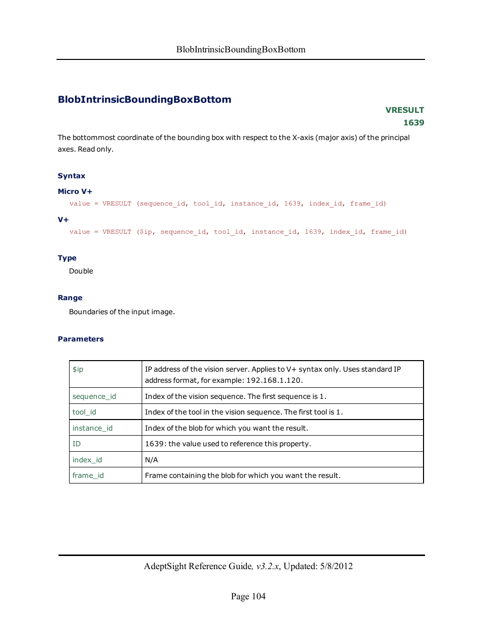 Blobintrinsicboundingboxbottom | Adept AdeptSight Reference Guide User Manual | Page 104 / 579