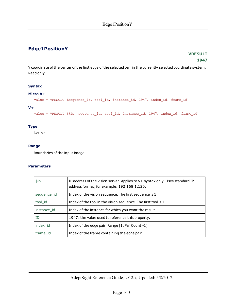 Edge1positiony | Adept AdeptSight Reference Guide User Manual | Page 160 / 579