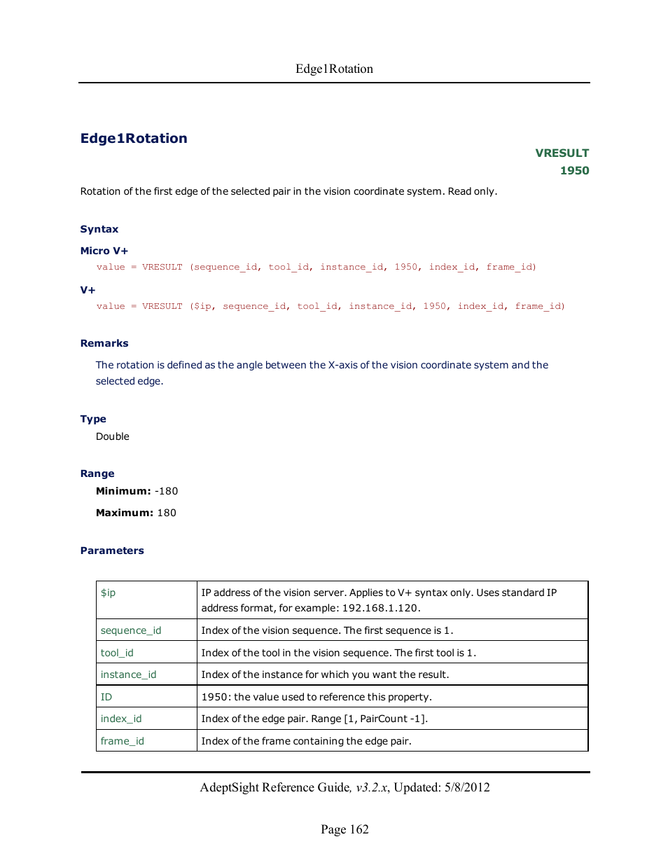 Edge1rotation | Adept AdeptSight Reference Guide User Manual | Page 162 / 579