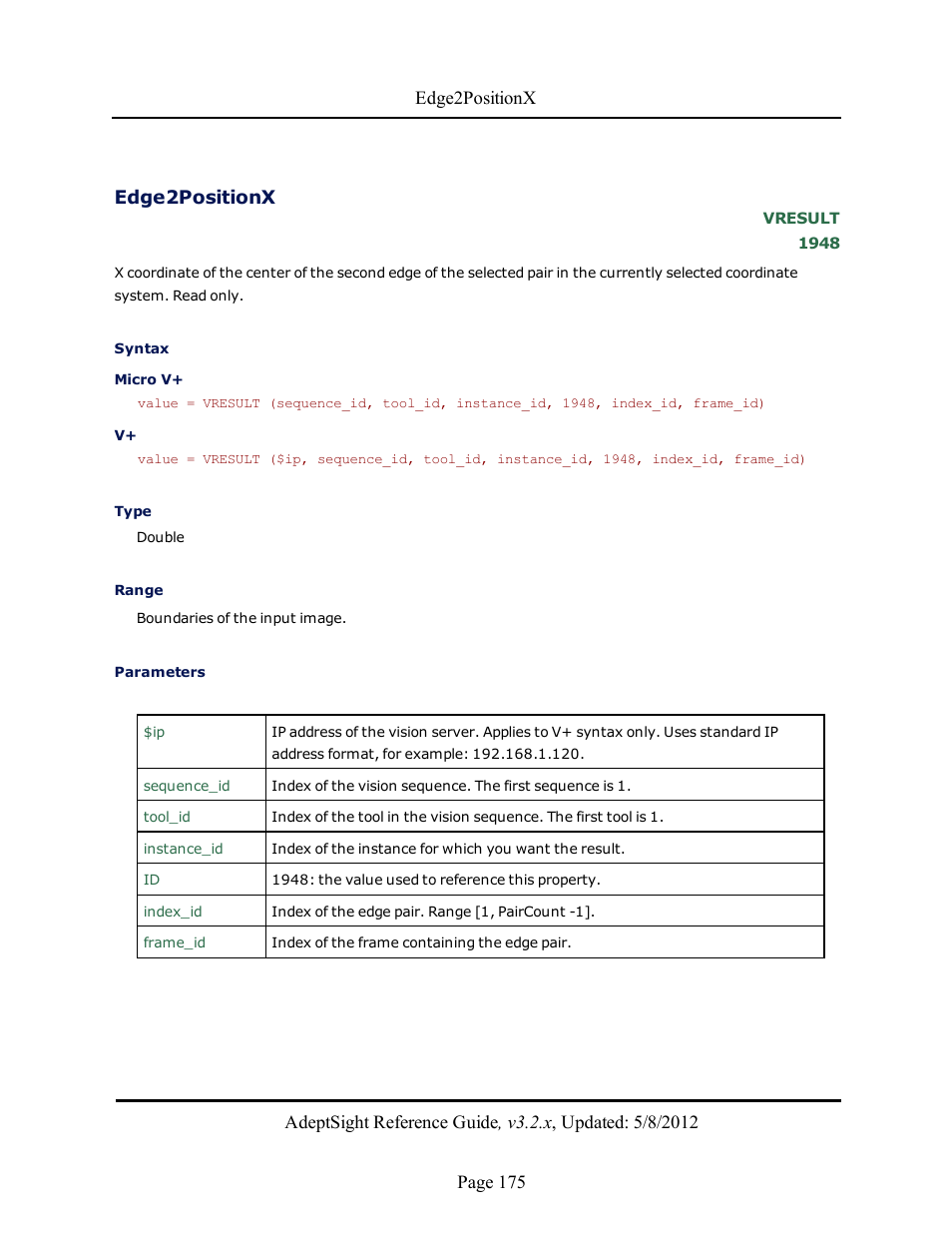 Edge2positionx | Adept AdeptSight Reference Guide User Manual | Page 175 / 579