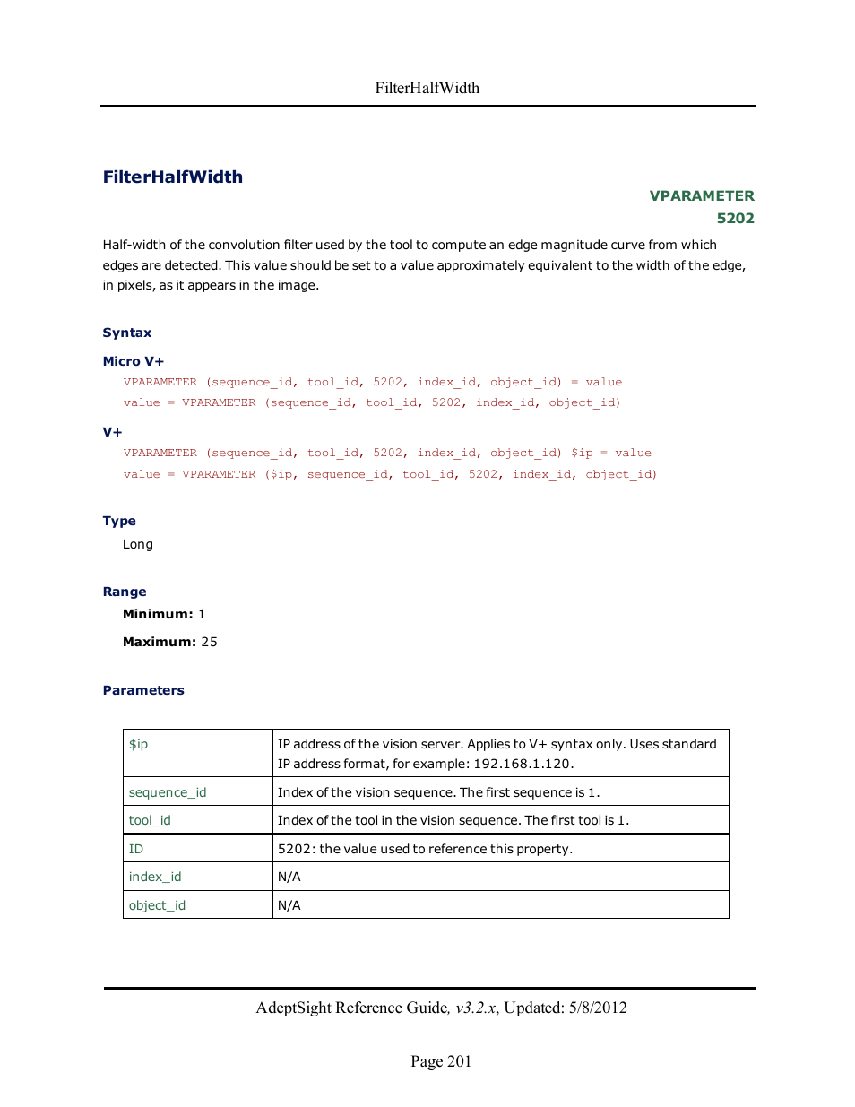 Filterhalfwidth | Adept AdeptSight Reference Guide User Manual | Page 201 / 579