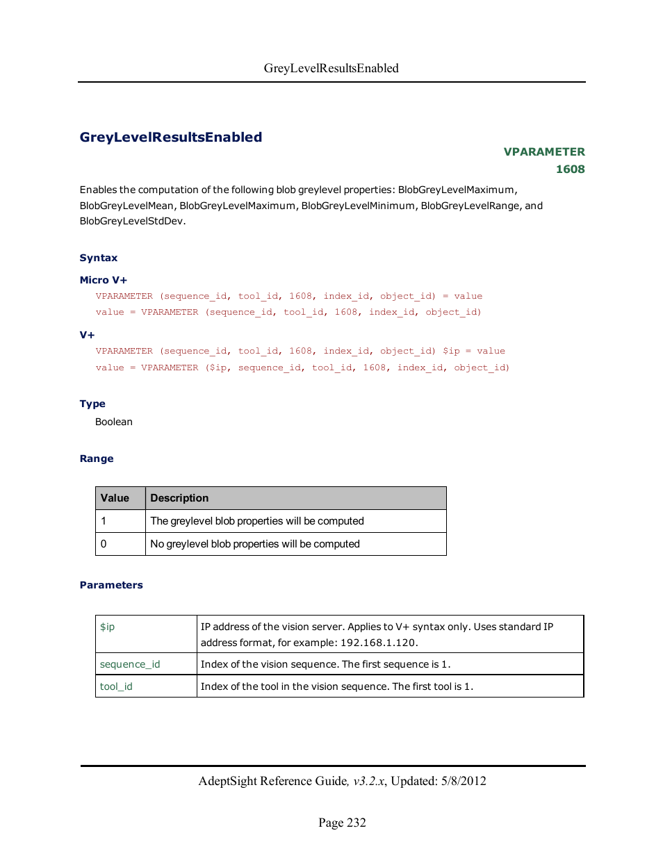 Greylevelresultsenabled | Adept AdeptSight Reference Guide User Manual | Page 232 / 579