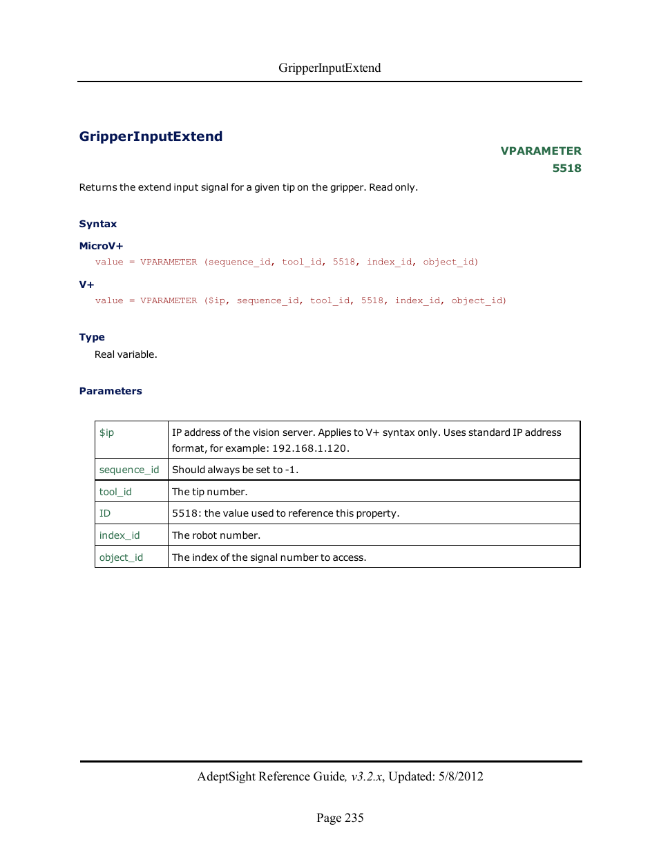 Gripperinputextend | Adept AdeptSight Reference Guide User Manual | Page 235 / 579